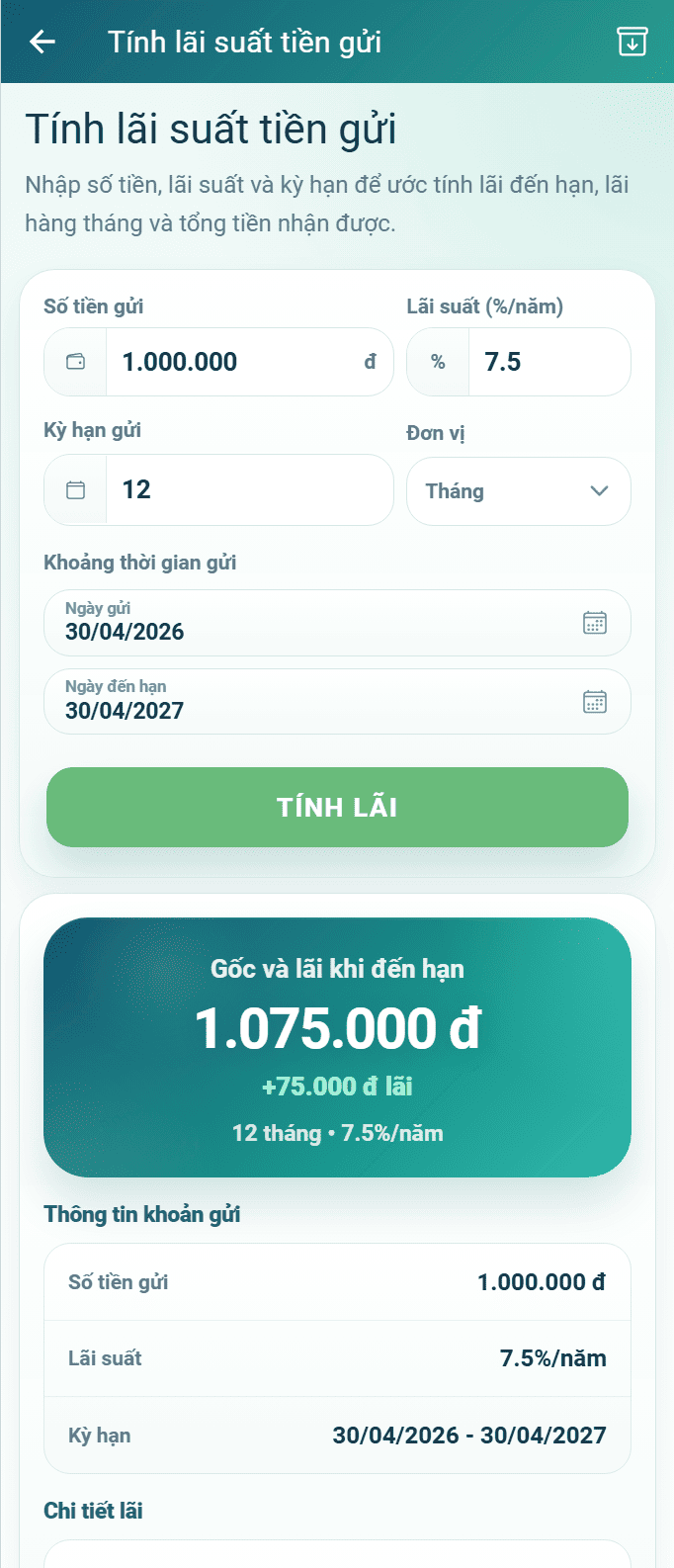 Màn hình tiện ích